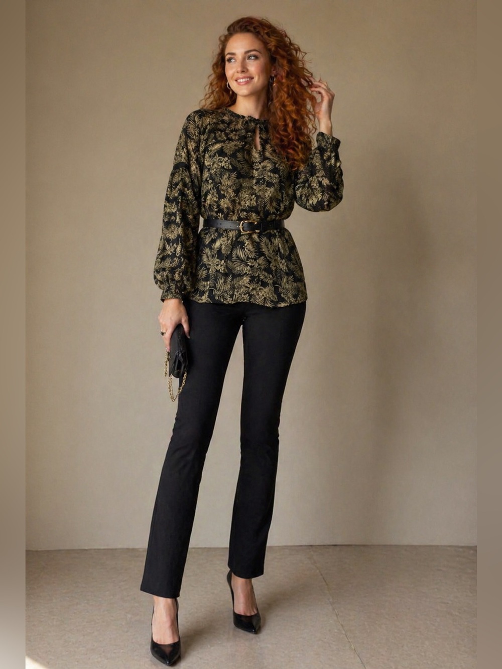 ZARA chiffon lace blouse
